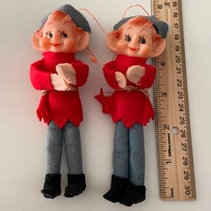 Pair of Vintage Elf Ornaments
